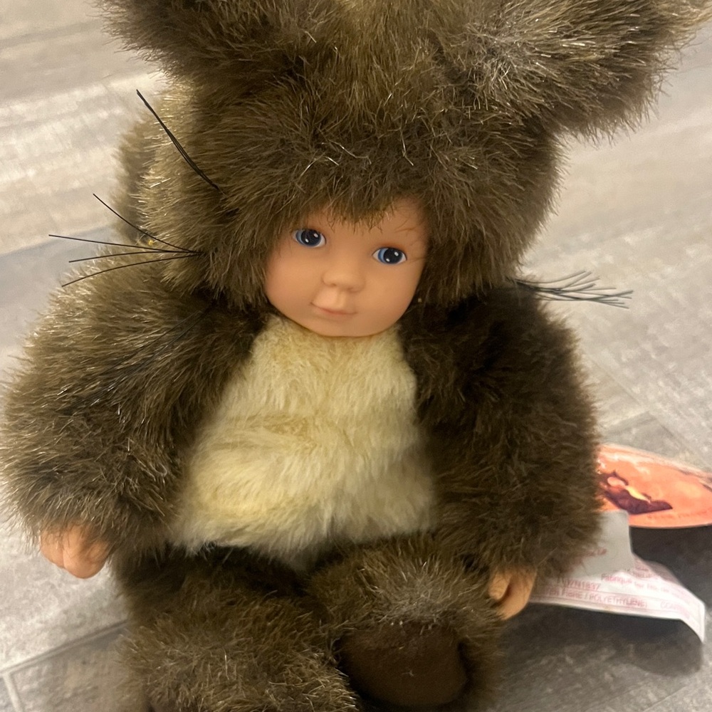Adorable Brown and Cream Plush Doll